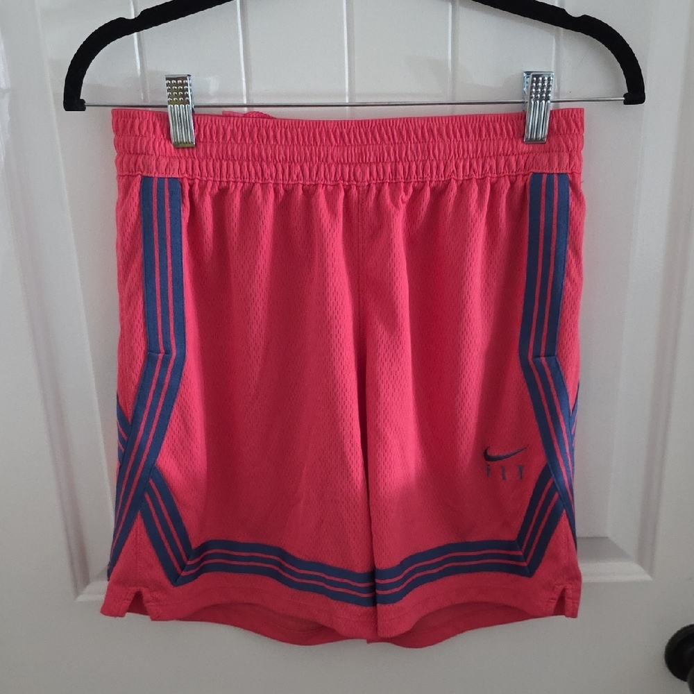 Nike Kids Coral and Navy Athletic Shorts